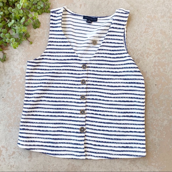Sanctuary Tops - Sanctuary Cotton Blend Slub Stripe Tank Top